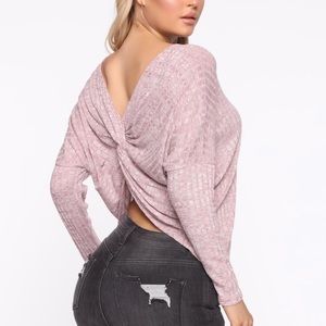 Brand New Mauve Twist Back Top